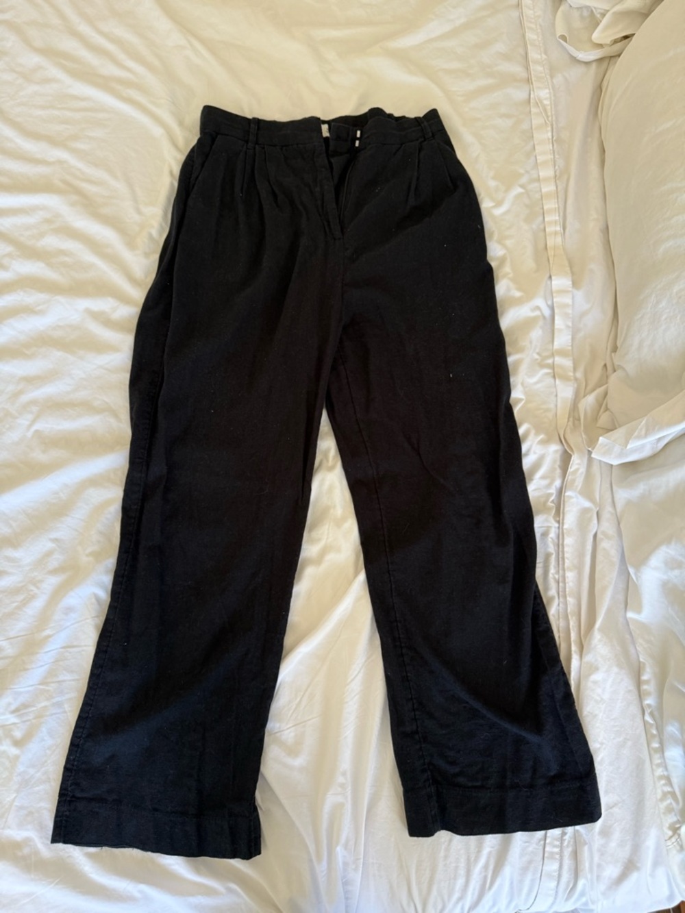 Abercrombie & Fitch Black Wide Leg Low Rise Trouser Pant